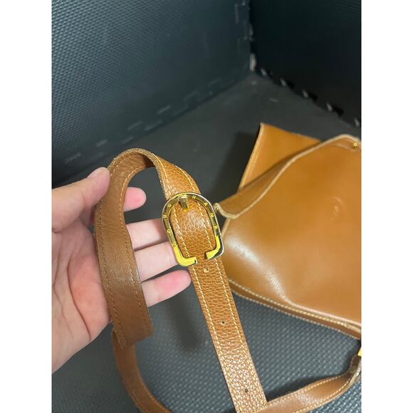 Longchamp Brown Leather Crossbody Style Bag Purse Paris Vintage - Picture 3 of 15